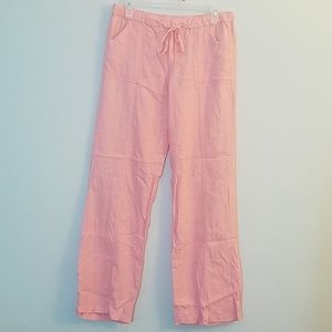 Pink linen pants
